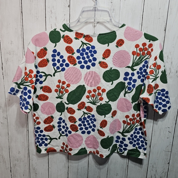 Uniqlo x Marimekko Women's Multicolor Print Short Sleeve Cotton Shirt Size Small - Picture 7 of 7